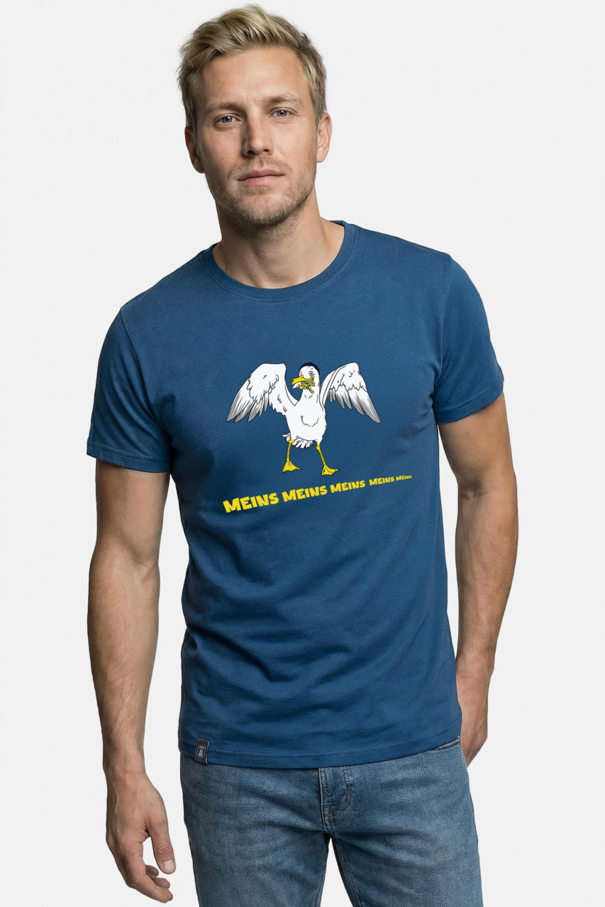 Derbe T-Shirt Meins Herren Blau Möwe GOTS Organic