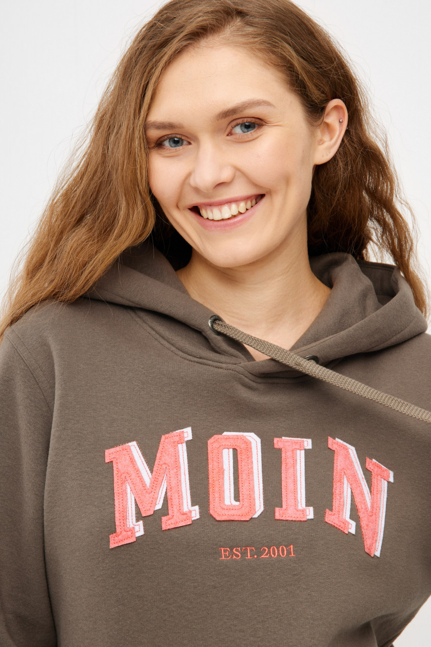 Derbe Hoodie Moinmoin Damen Braun Kapuzenpullover GOTS