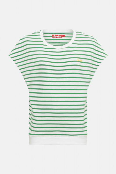 Derbe  T-Shirt Interstriped Damen Weiß Grün