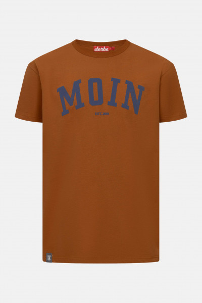Derbe T-Shirt Moin Herren Braun Blau GOTS Organic