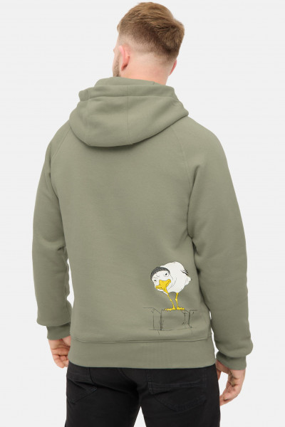 Derbe Hoodie Möwe auf Zinne Herren Oliv Grün Kapuzenpullover GOTS