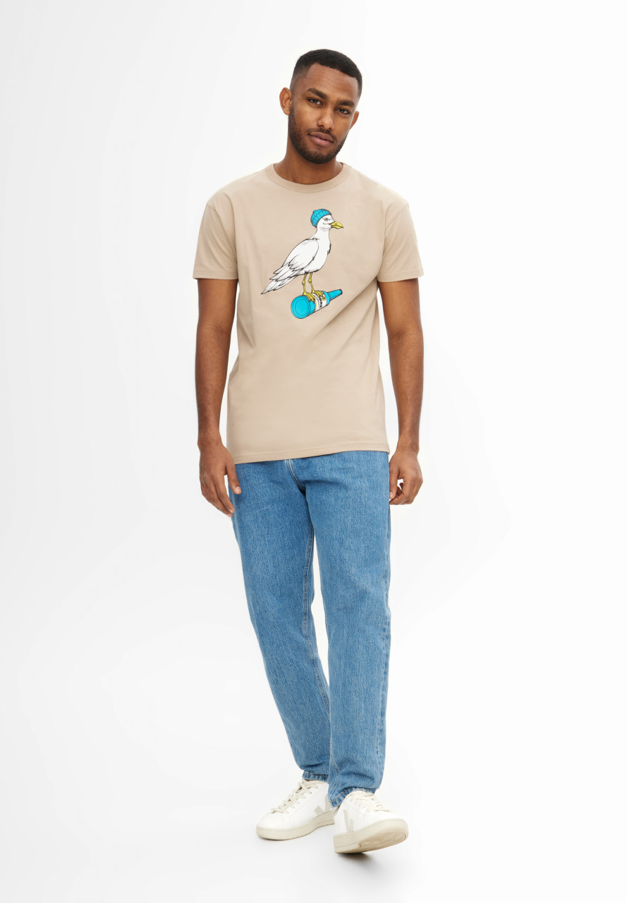 Derbe T-Shirt Sturmmöwe Herren Beige GOTS Organic