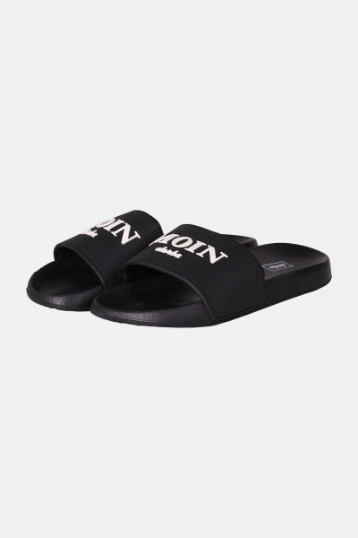 Derbe Buddellette Moin Schlappen Latschen Schwarz Offwhite