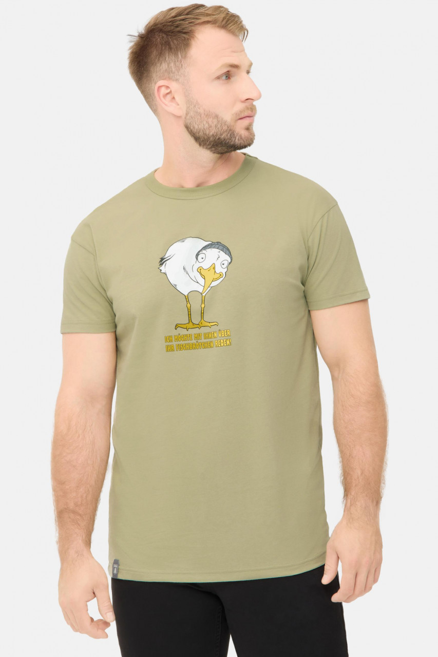 Derbe T-Shirt Brötchenmöwe Herren Hellgrün GOTS Organic
