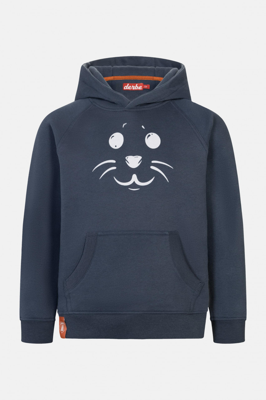 Derbe Robbenschnute Kinder Hoodie Dunkelblau