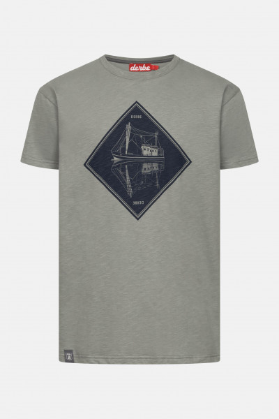 Derbe T-Shirt Schipp Herren Grau GOTS Organic