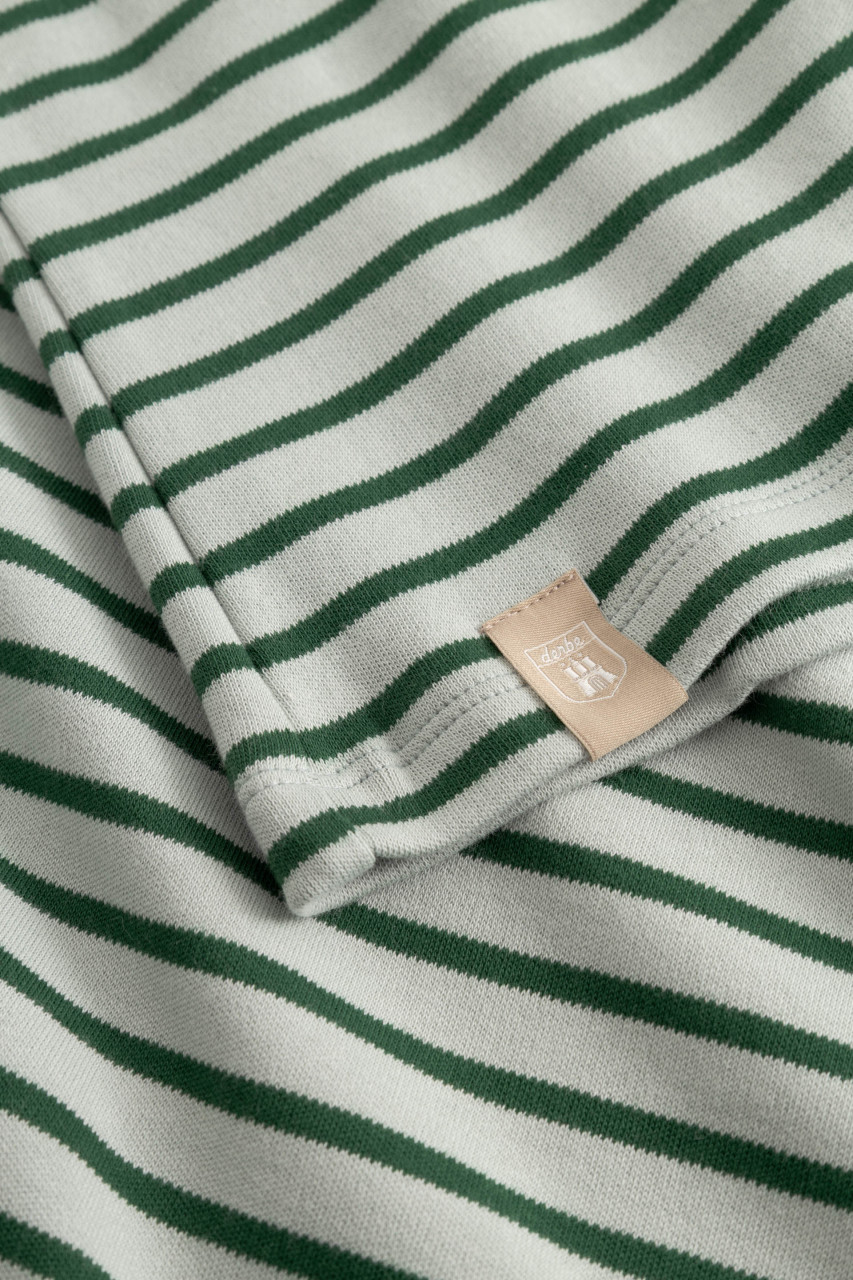 Derbe Streifenshirt Interstriped Damen Hellgrün Langarmshirt Gestreift GOTS Organic