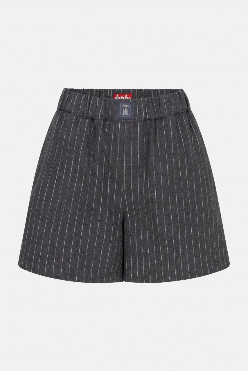 Derbe Shorts Büx Pinstripe Damen Grau