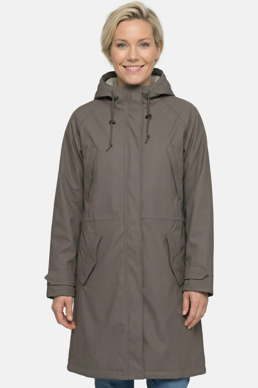 Derbe Regenjacke Friese Tildaholm Damen Braun Gefüttert