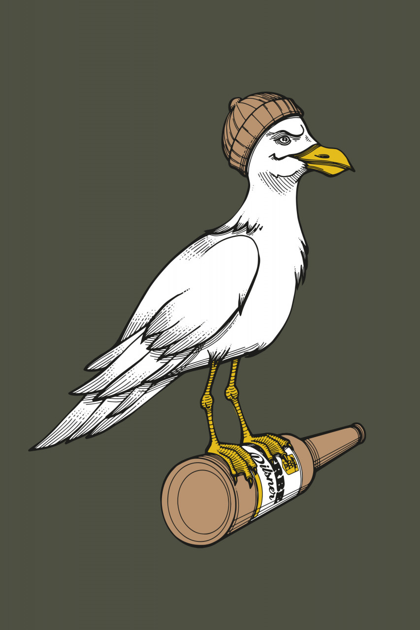 Derbe T-Shirt Sturmmöwe Herren Dunkelgrün