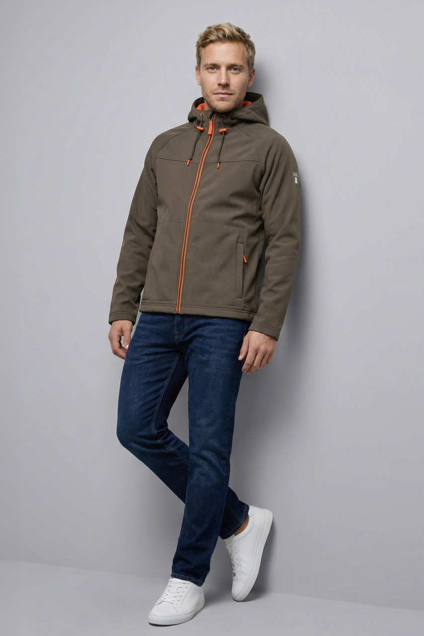 Derbe Übergangsjacke Isleby Herren Braun Orange Softshell
