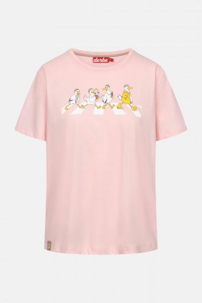 Derbe T-Shirt Abbeymöwen Damen Rosa GOTS Organic