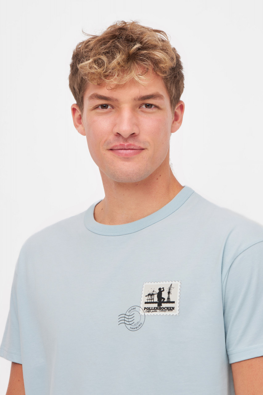 Derbe T-Shirt Pollerhocken Post Herren Hellblau