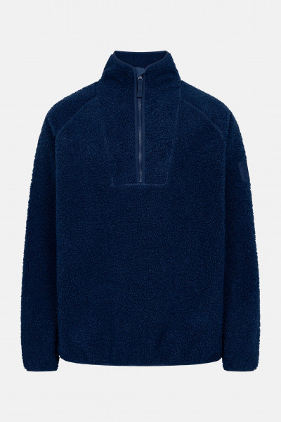 Derbe Herren Fleece Pullover Kuschelby Troyer Blau