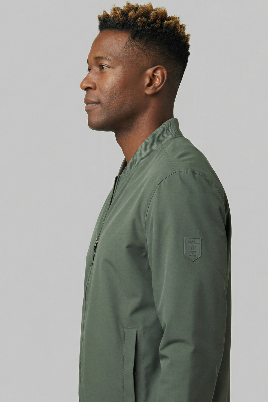 Derbe Übergangsjacke Blousholm Pinstripe Herren Oliv Grün