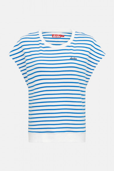 Derbe T-Shirt Interstriped Damen Weiß Blau