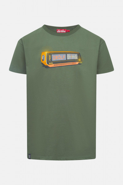 Derbe T-Shirt Drölf Herren Oliv Grün GOTS Organic