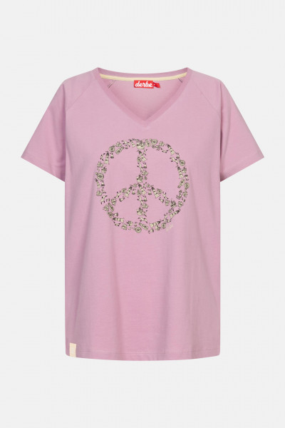 Derbe Peace Damen T-Shirt Rot Lila Mauve Derbe Peace Damen T-Shirt Rot Lila Mauve