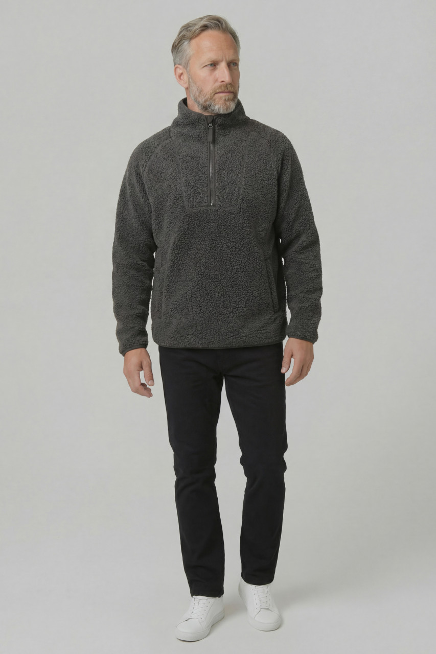 Derbe Herren Fleece Pullover Kuschelby Troyer Braun