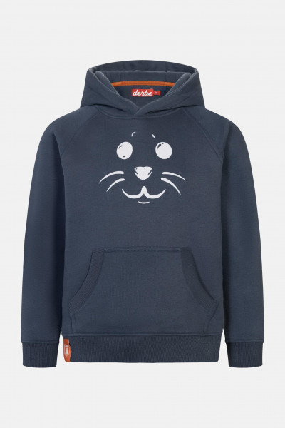 Derbe Robbenschnute Kinder Hoodie Dunkelblau