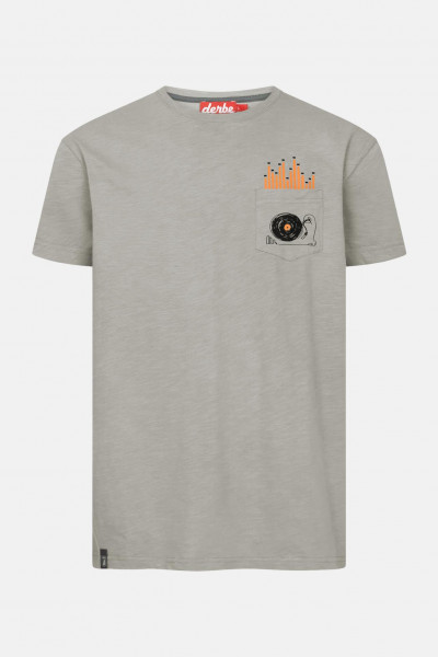 Derbe T-Shirt Plattensound Herren Grau GOTS Organic