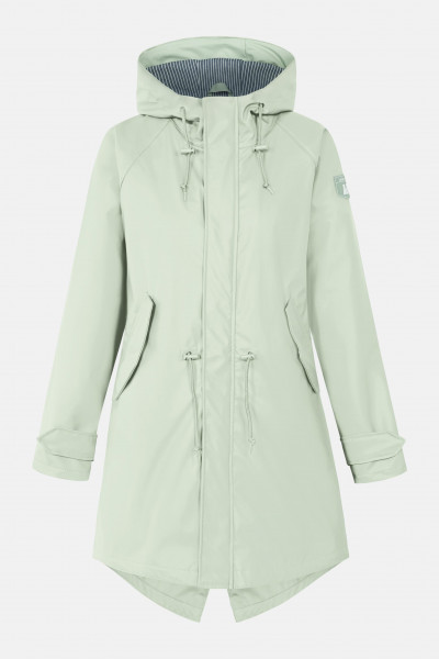 Derbe Traveby Friese Fisher Laurel Green Grün Damen Regenmantel Nachhaltig Derbe Traveby Friese Fisher Laurel Green Grün Damen Regenmantel Nachhaltig
