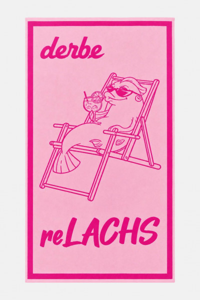 Derbe Handtuch reLACHS Pink Rosa Fisch Strandtuch GOTS Organic
