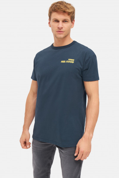 Derbe Swimmingpool Herren T-Shirt Navy Dunkelblau Backprint Nachhaltig