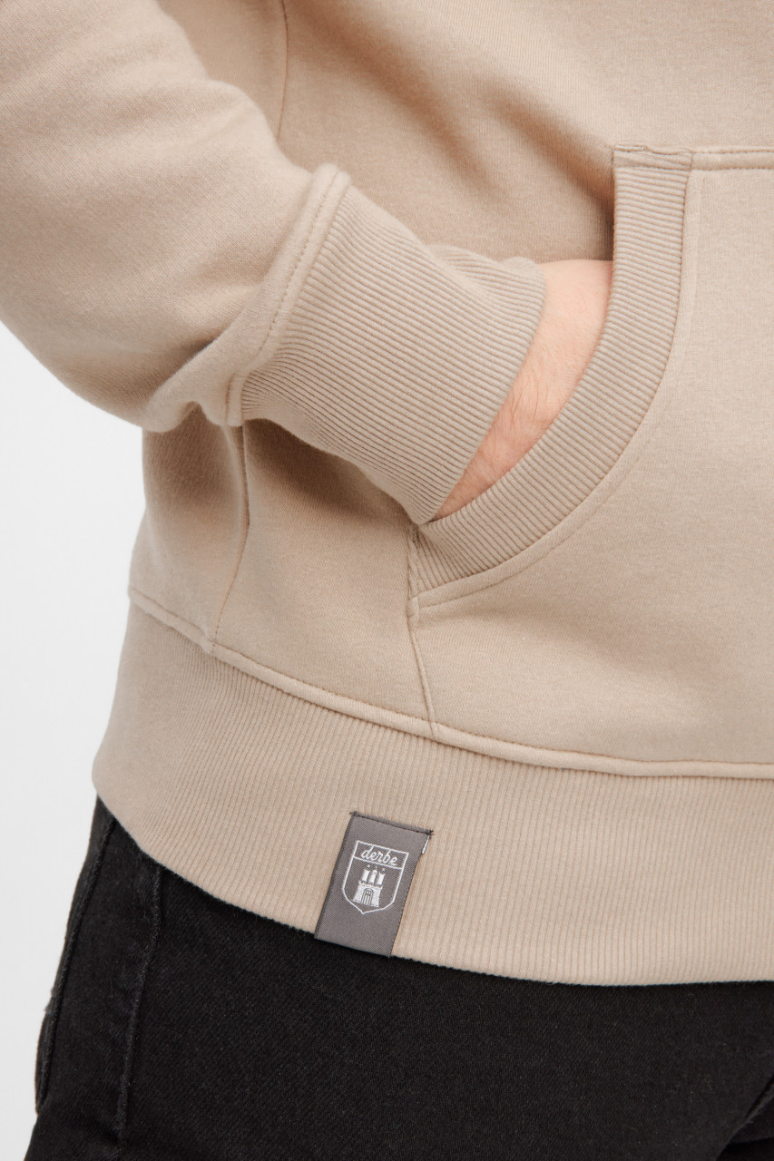Derbe Hoodie Sturmmöwe Mono Herren Beige Kapuzenpullover GOTS
