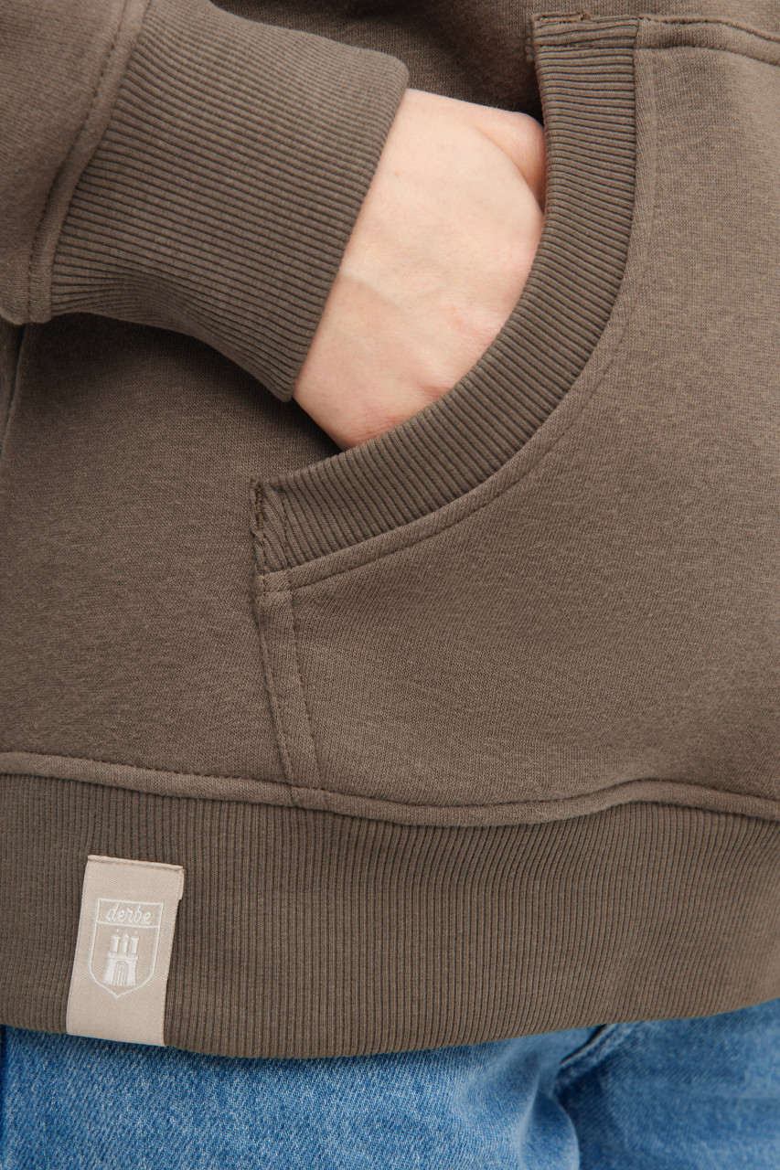 Derbe Hoodie Moinmoin Damen Braun Kapuzenpullover GOTS