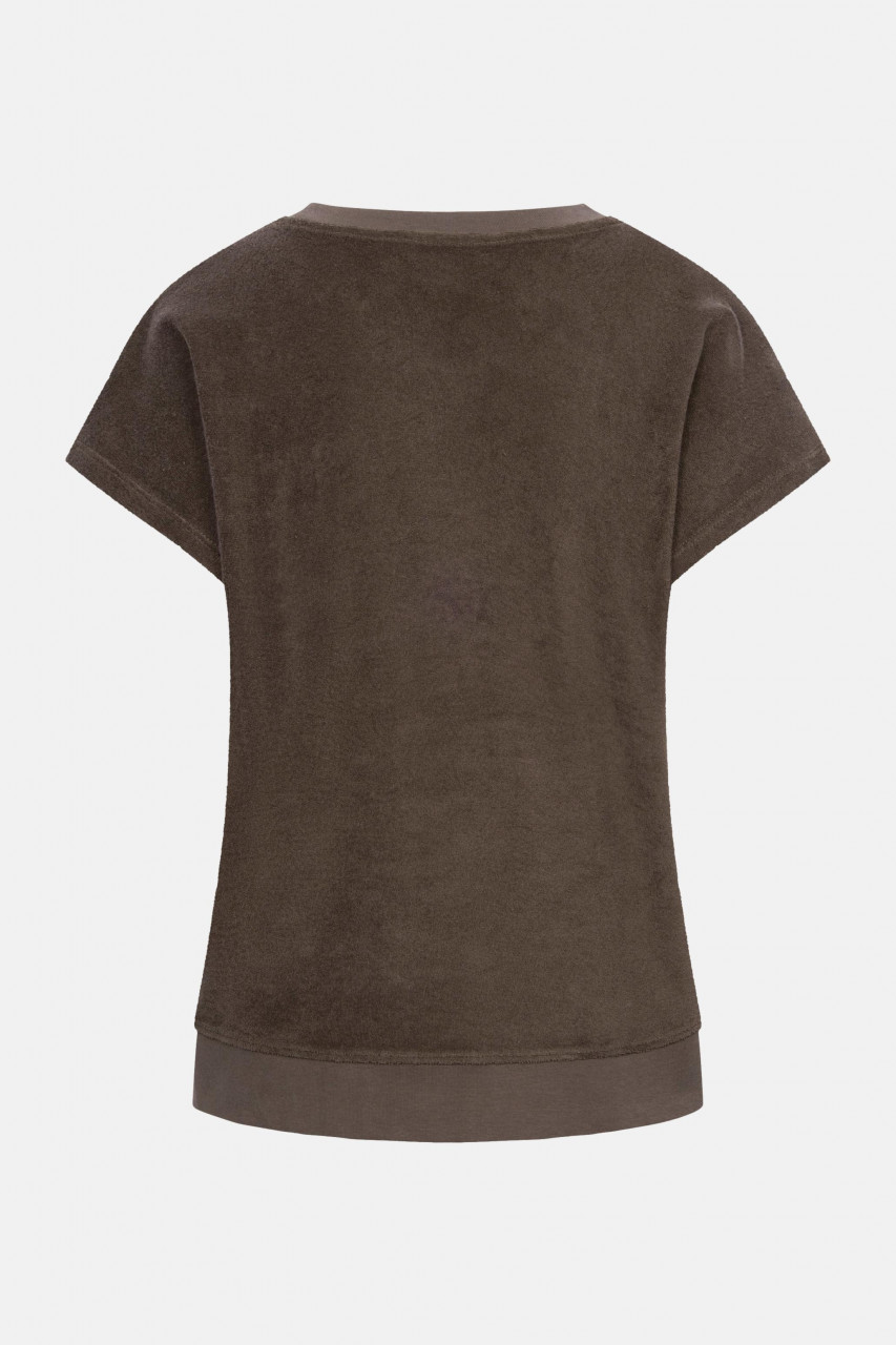 Derbe T-Shirt Frottee Top Damen Braun GOTS Organic