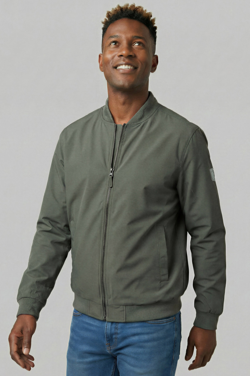 Derbe Übergangsjacke Blousholm Pinstripe Herren Oliv Grün