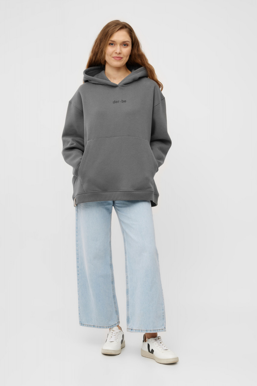 Derbe Hoodie Derbe Bedeutung Damen Grau Kapuzenpullover
