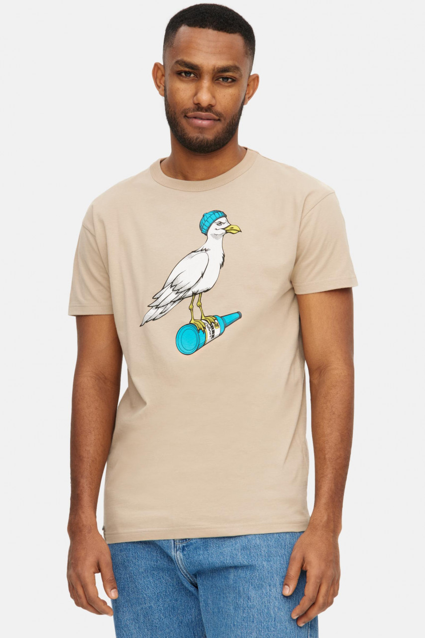 Derbe T-Shirt Sturmmöwe Herren Beige GOTS Organic
