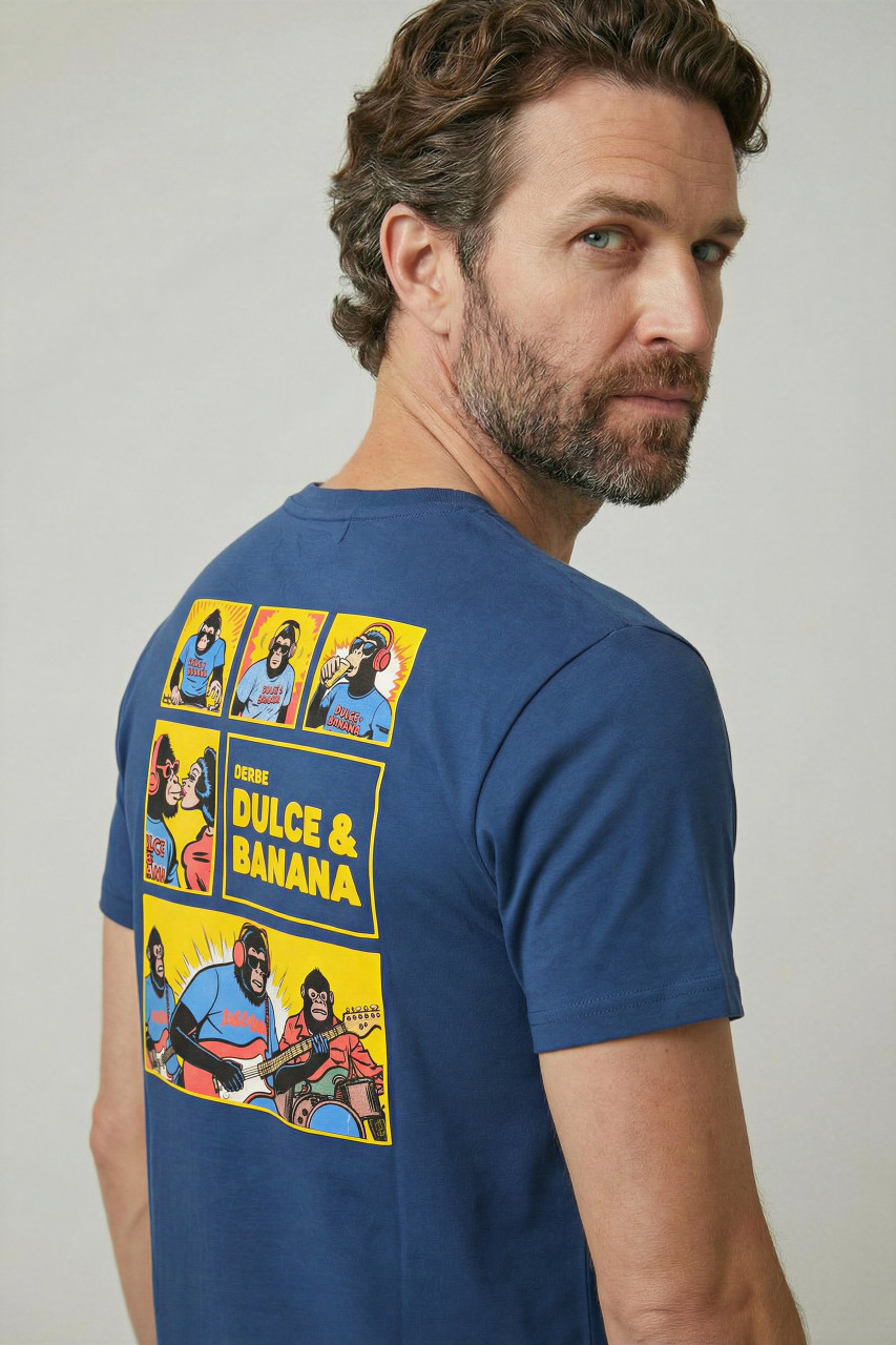 Derbe T-Shirt Dulce Herren Blau GOTS Organic