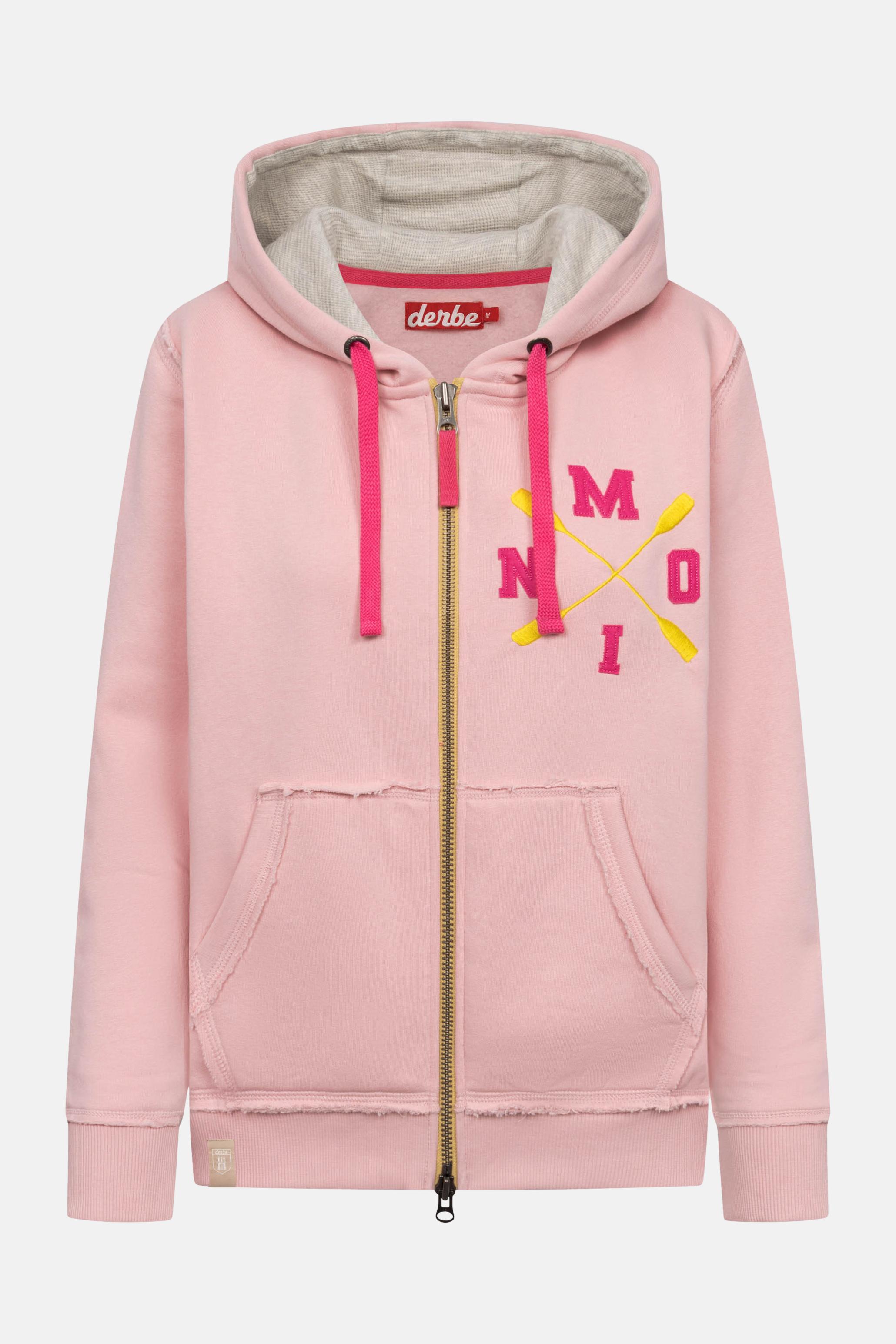 Derbe Rosa Derbe Sweatjacke Moin X Damen Rosa Zip Hoodie GOTS | Derbe Hamburg Shop