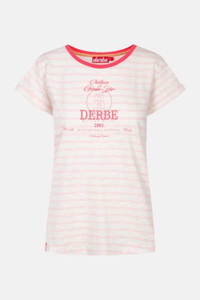 Derbe Blubberwasser Damen T-Shirt Strawberry Cream Rosa Gestreift