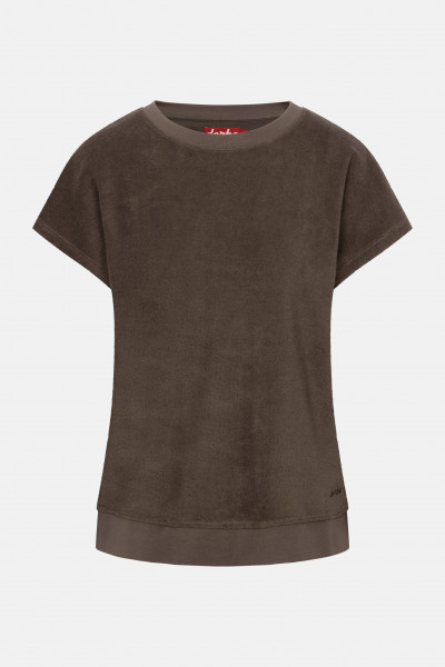 Derbe T-Shirt Frottee Top Damen Braun GOTS Organic