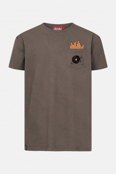 Derbe T-Shirt Plattensound Herren Braun GOTS Organic