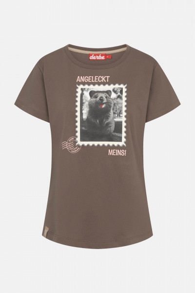 Derbe T-Shirt Angeleckt Damen Braun GOTS Organic