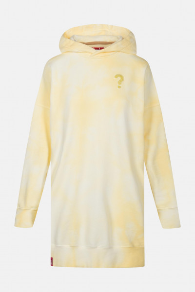 Derbe Damen Hoody Long Fragezeichen Batik Pastel Gelb