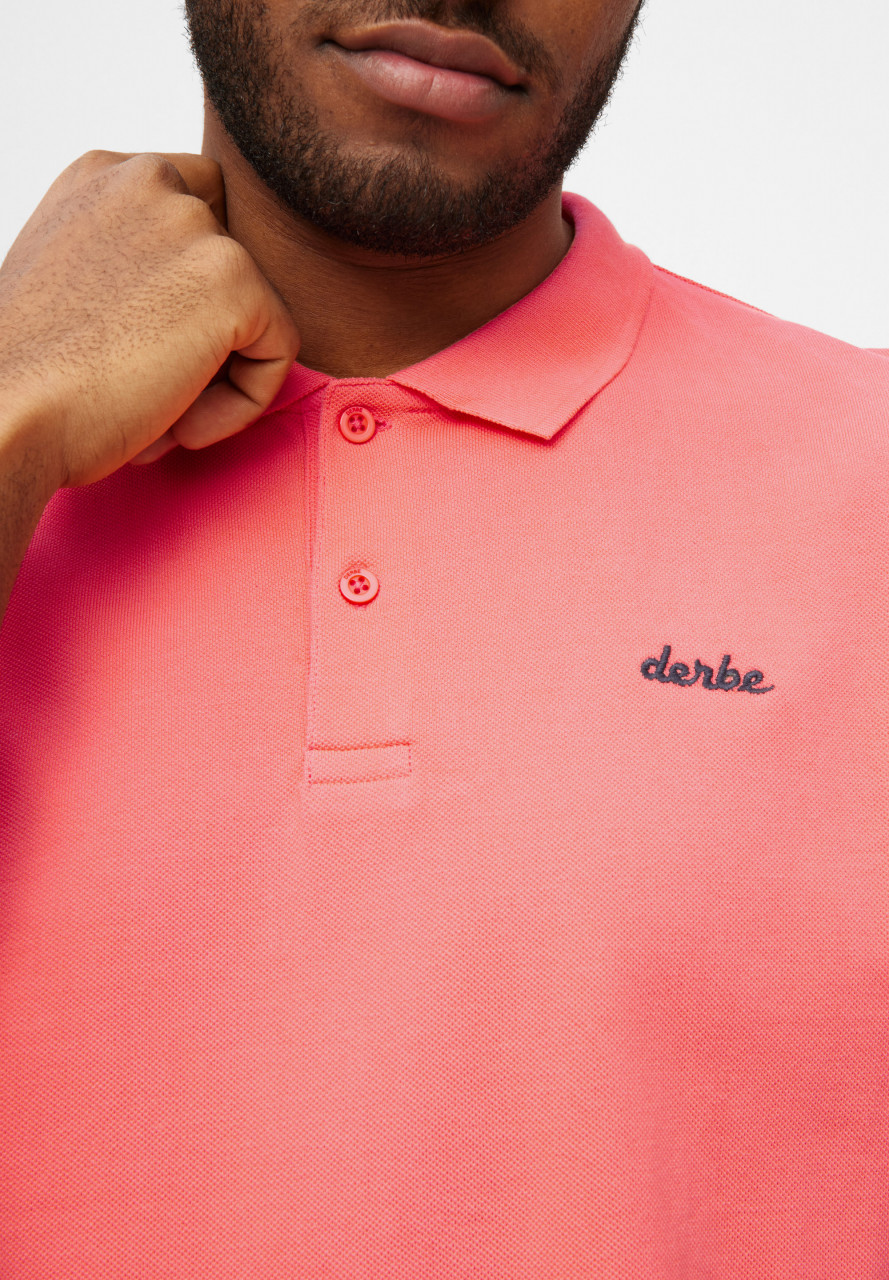 Derbe Polo Shirt Basic Polo Herren Pink GOTS Organic