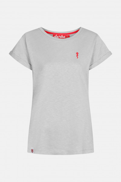 Derbe Basic Kippes Damen T-Shirt Grey Grau Nachhaltig Derbe Basic Kippes Damen T-Shirt Grey Grau Nachhaltig