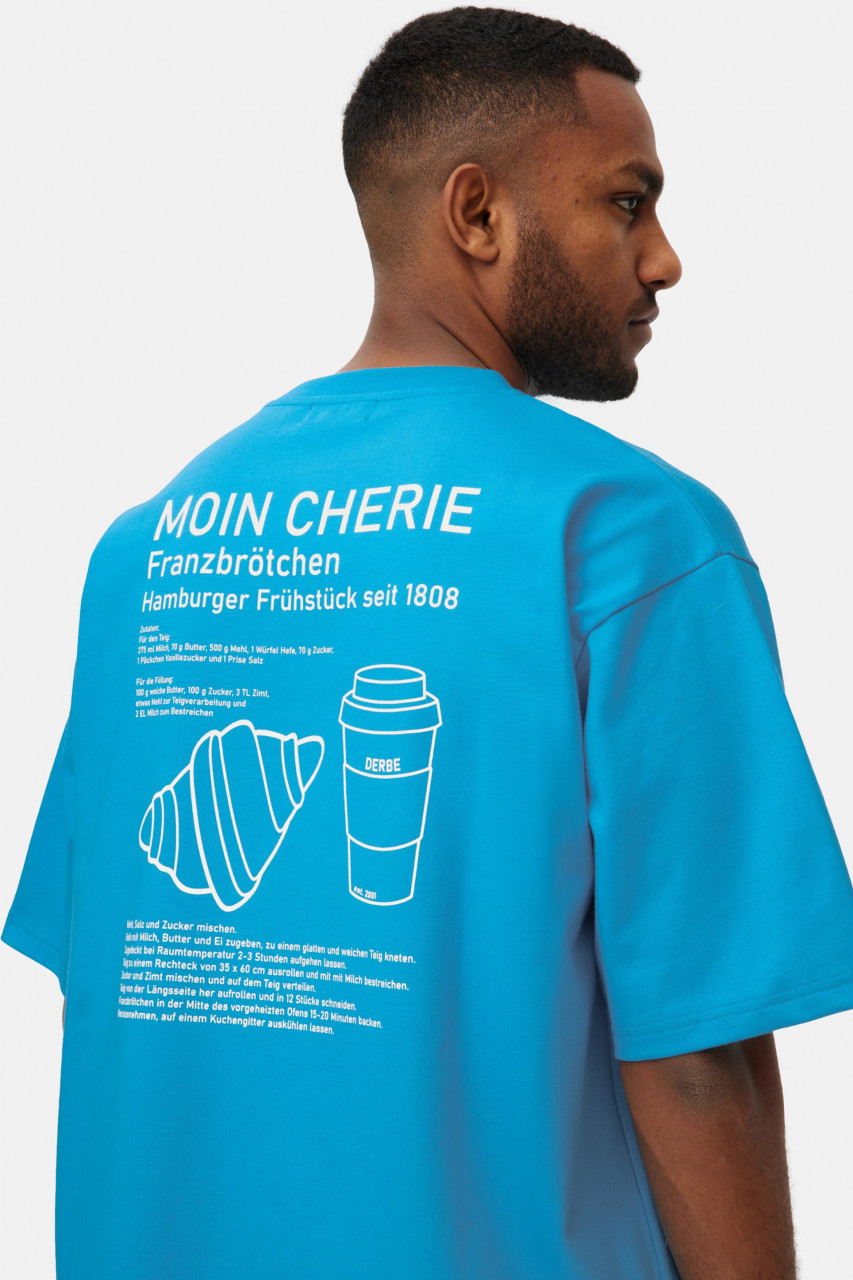 Derbe T-Shirt Moin Franz Herren Türkis Oversize GOTS Organic