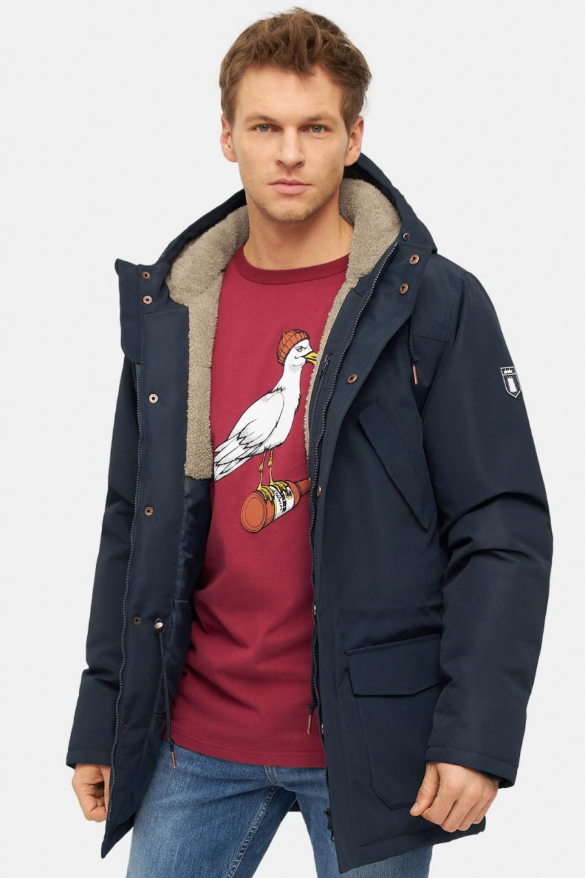 Derbe Festholm Herren Winterjacke Blau Beige