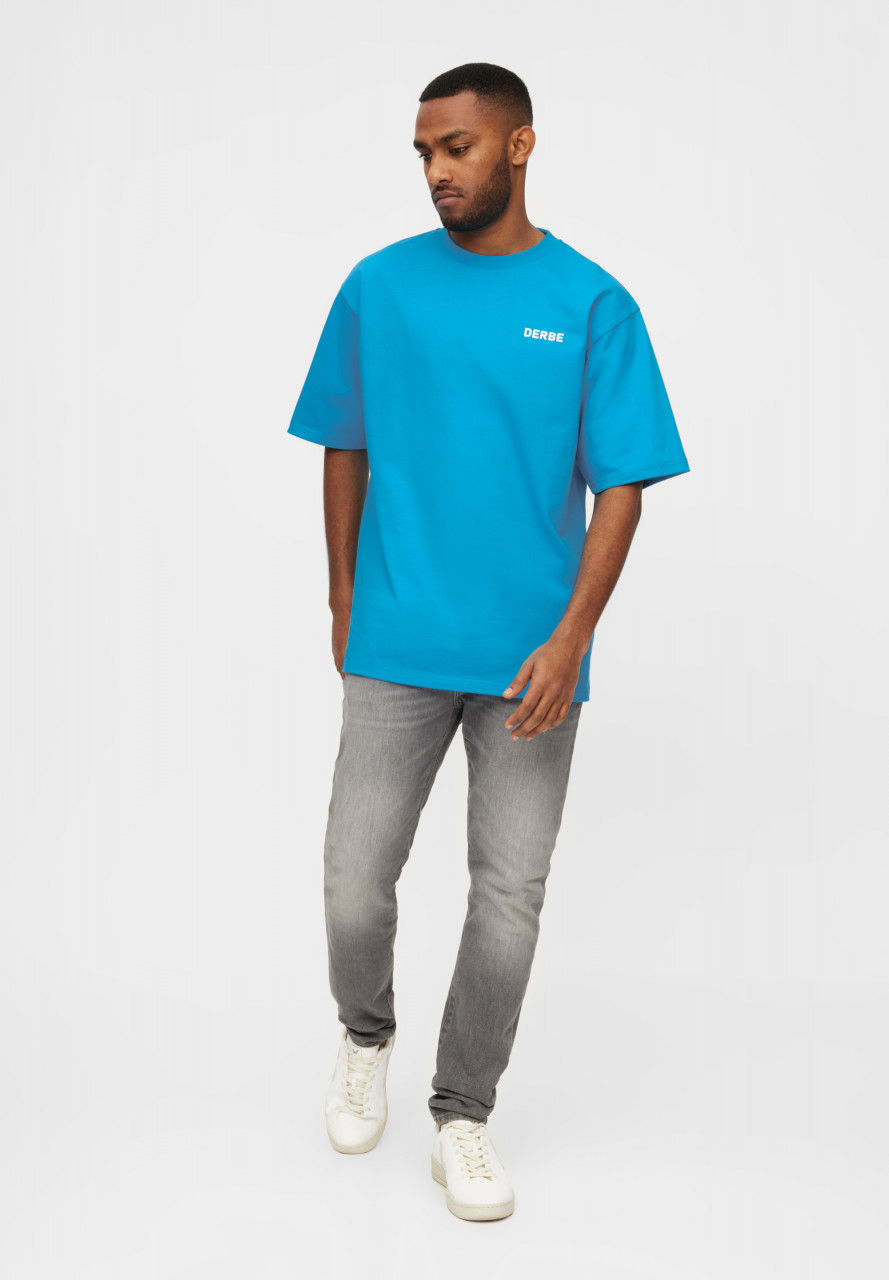 Derbe T-Shirt Moin Franz Herren Türkis Oversize GOTS Organic
