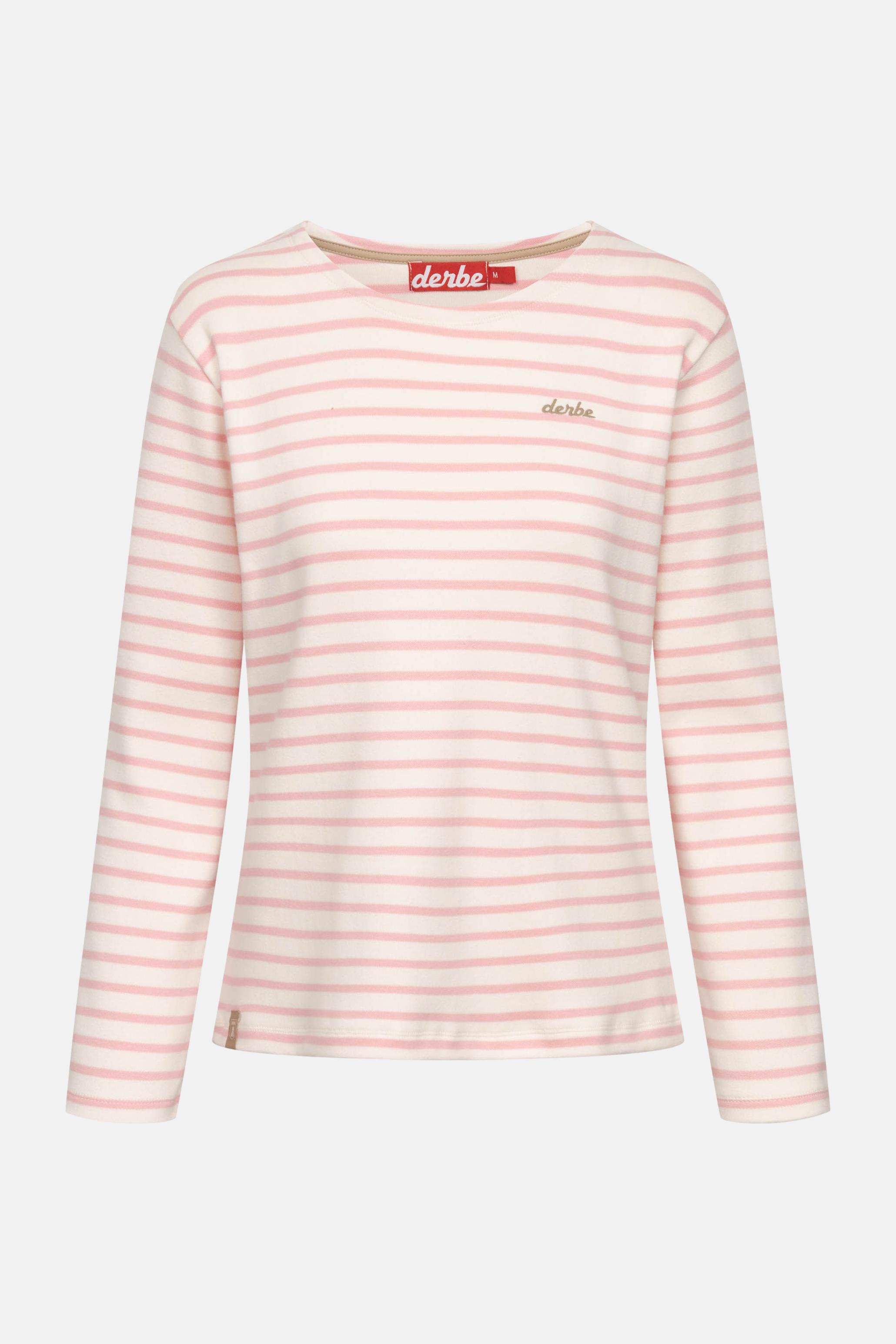 Derbe Rosa Derbe Streifenshirt Interstriped Damen Weiß Rosa Langarmshirt GOTS ...