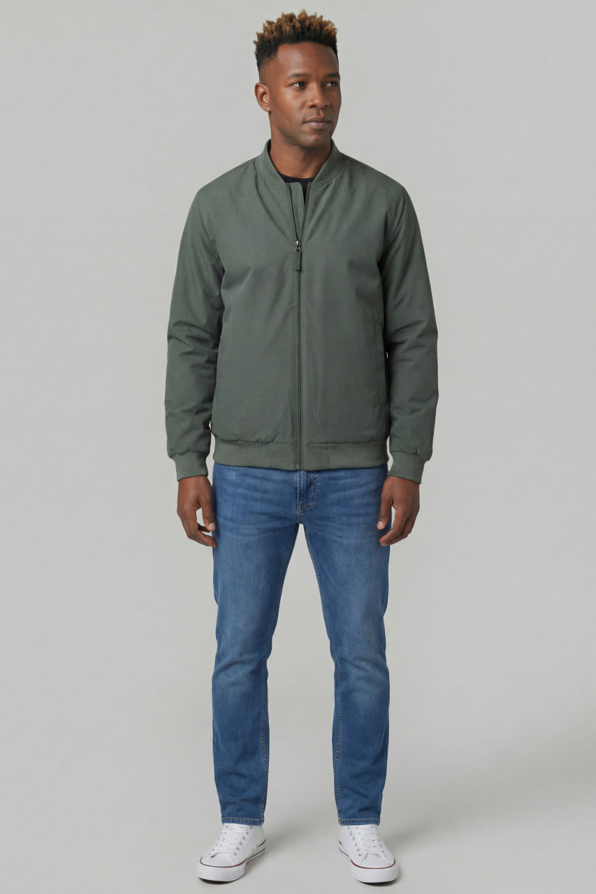 Derbe Übergangsjacke Blousholm Pinstripe Herren Oliv Grün