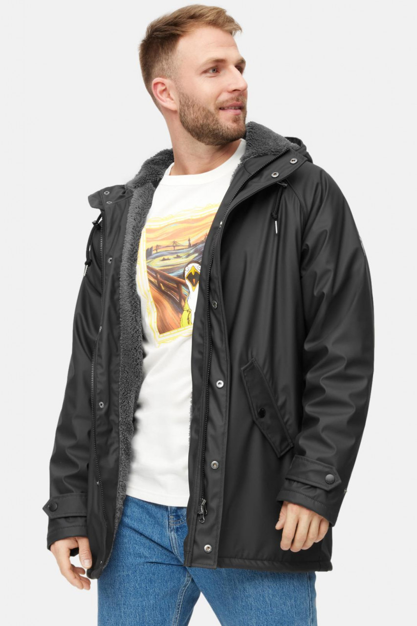 Derbe Regenjacke Trekholm As Herren Schwarz Gefüttert