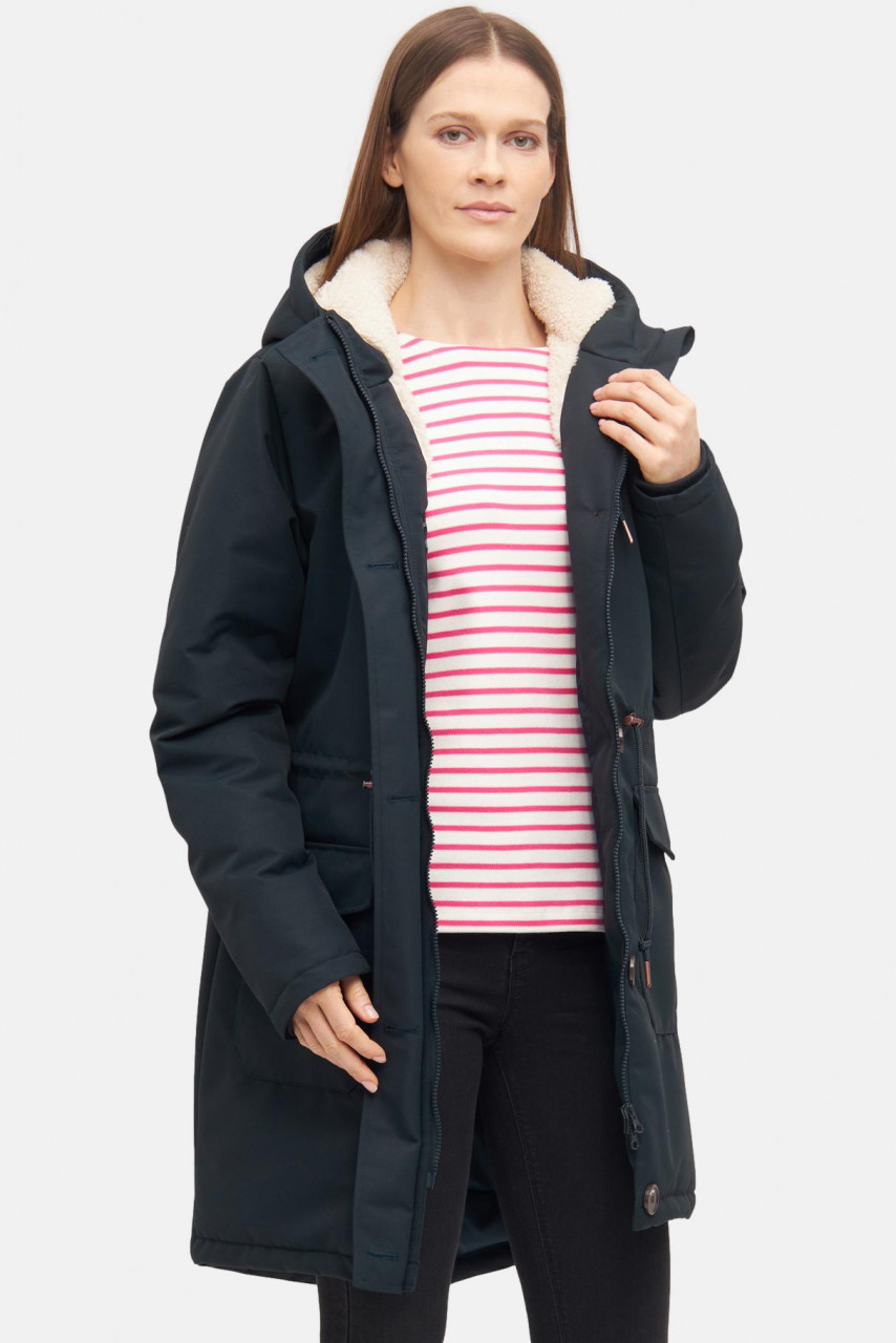 Derbe Winterjacke Festholm Damen Dunkelblau